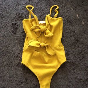 Yellow Bows Bodysuit w/ Cutouts